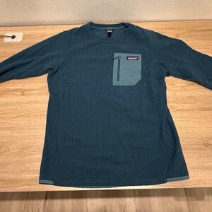 PATAGONIA R1 Air Crew Top - Men's. Tidal Teal, M
